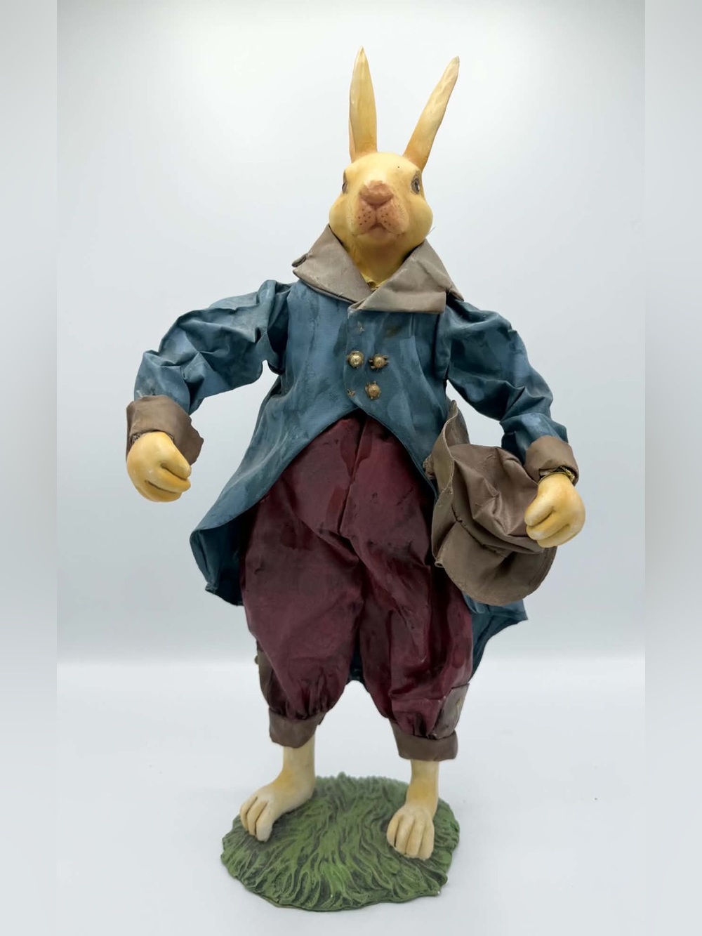 fabric mâché rabbit figurine
